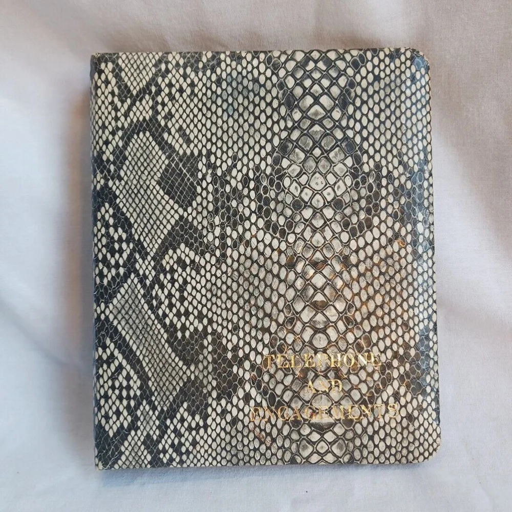 Vintage Telephone and Engagements Binder Black White